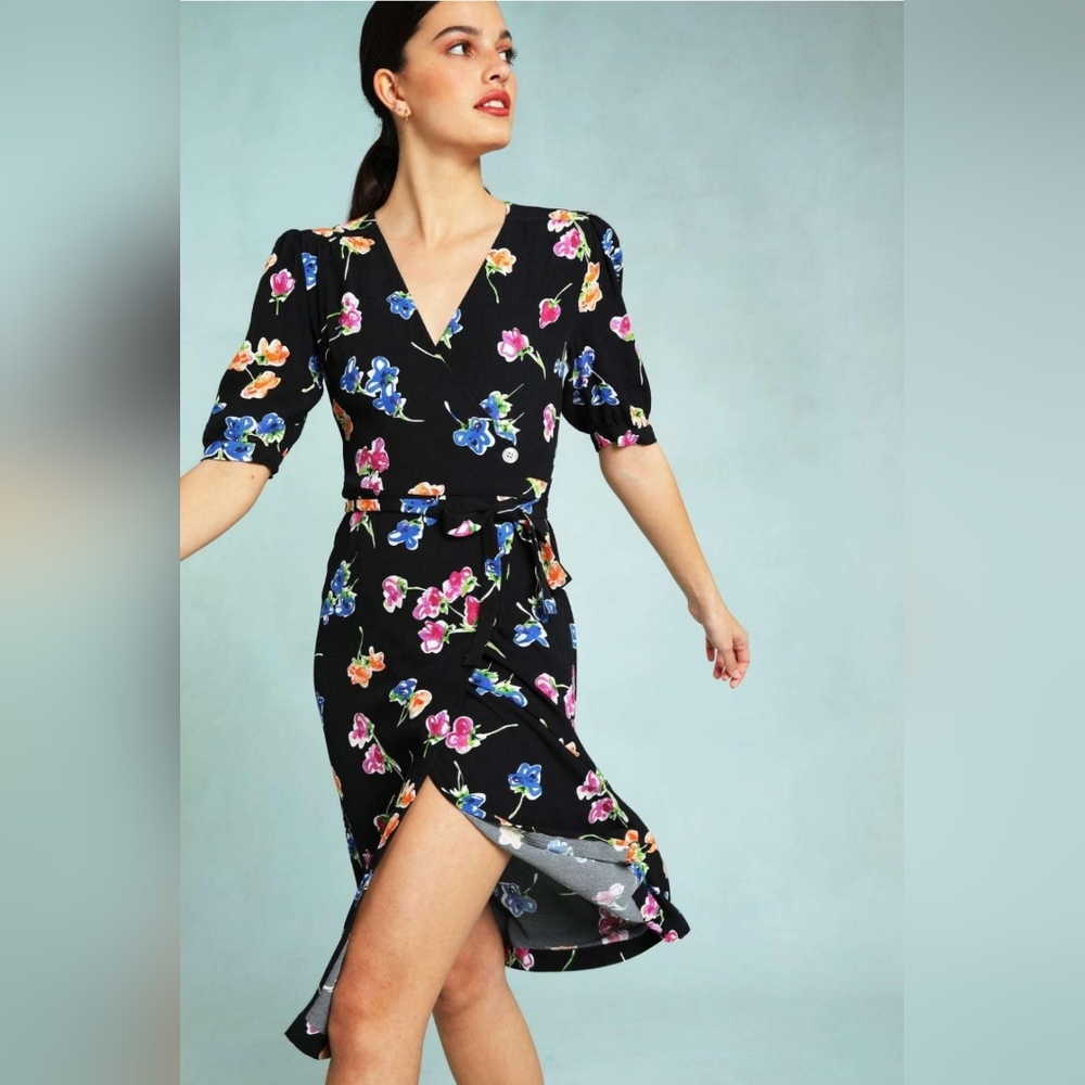 Rouje Caitlin Midi Wrap Dress FR 38